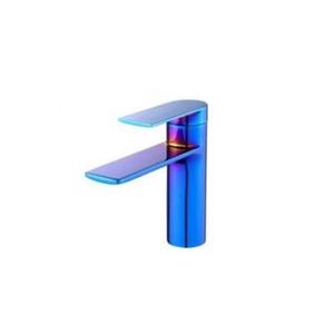 Mezclador de lavabo monomando corto de fricción exclusivo PVD grifo de latón azul FR01032 venta al por mayor OEM proveedor directo MOQ 20 - Product Image 3