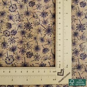 Tapis mural de qualité supérieure en laine, motif floral imprimé sur tissu en liège naturel, motif de feuille de lion bleu - Product Image 3