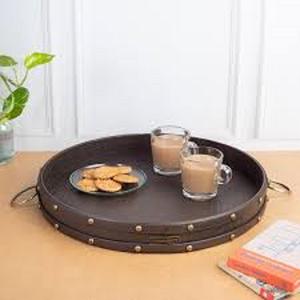 Offre spéciale Plateau de service en cuir de qualité supérieure Plateau de service personnalisé décoratif pour la maison pour la cuisine au prix de gros - Product Image 2