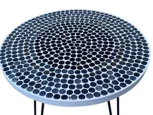 Table d'appoint en mosaïque éblouissante: Art irisé-Table basse bleue-Table d'appoint-Décor de salon-Cadeau - Product Image 4