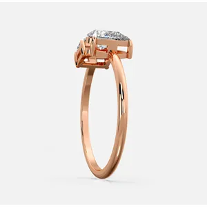 แหวนเพชรคู่รักแบบกอดกัน - Product Image 4