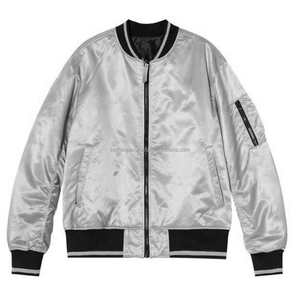 Trending Custom Satin Bomber <b>Lightweight</b> Gray <b>Jacket</b> for <b>Men</b> Ribbed Hem Side Waist Pockets Zipper Closure For Daily Wear - Product Image 1