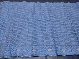 Nouvelle arrivée Deshi Dhakai Jamdani Sharee qualité d'exportation pour les femmes JAMDANI tissu bleu rouge vert doré bleu ciel du Bangladesh - Product Image 6