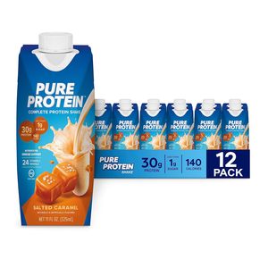 โปรตีนเพียว เซลท์ด คาราเมล เชค 11 ออนซ์, แพ็ค 12 ขวด - Product Image 1