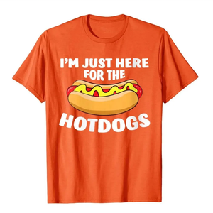 Amante divertente degli Hot Dog da uomo <span class=keywords><strong>sono</strong></span> qui solo per la maglietta Hot Dog-<span class=keywords><strong>s</strong></span> top e magliette in puro cotone alla moda per uomo - Product Image 5
