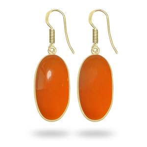 Most Beautiful Design Natural Carnelian Gemstone Handmade Gold Plated Earring Luxury Oval Wedding Party Drop Designer earring - Product Image 4