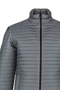 Veste d'hiver imperméable coupe-vent à capuche en toile avec fermeture éclair personnalisée pour homme, logo personnalisé OEM, col montant, style bulle, garde au chaud - Product Image 5