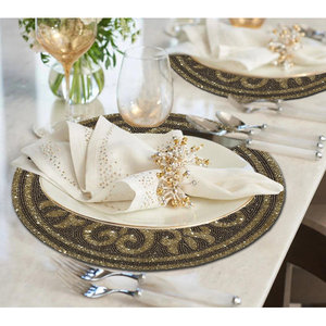 Mantel Individual redondo bordado Benedita Manteles individuales decorativos para mesa - Product Image 1