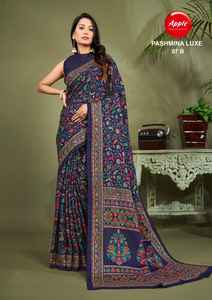 Saris de seda Pashmina Premium para mujer, lujosos saris de seda suave con tejido rico en contraste Pallu, borde Zari para saris indios - Product Image 2