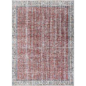 Alfombra de Lana Anudada a Mano Vintage Pae-2098 de Gran Tamaño, Roja y Naranja con Diseño Floral, para Sala de Estar, Pasillo, Habitación de Adolescentes - Product Image 1