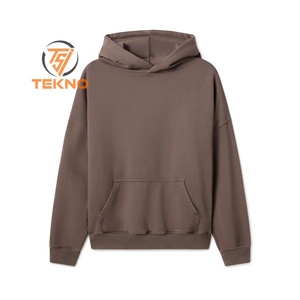 Venta al por mayor 600gsm bordado personalizado peso pesado desgastado de gran tamaño Piedra en blanco ácido Vintage lavado Sudadera con capucha Essentials Sudadera con capucha - Product Image 1