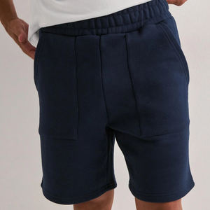 Pantalones cortos de gimnasia de algodón 100% al por mayor pantalones cortos de entrenamiento informales medios transpirables de felpa francesa deportivos de peso pesado para hombres sólidos - Product Image 5