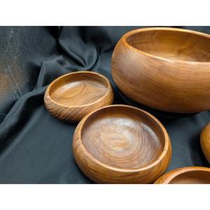 Tazón de servir de madera pulida Lisa para ensalada, pan, fruta y decoración moderna para mesa de cocina - Product Image 2