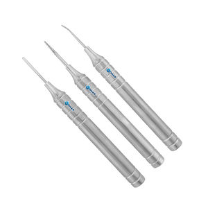Ensemble d'instruments chirurgicaux dentaires en titane Ensemble de 3 dissolvants de pointe de racine, élévateurs PDL de chirurgie d'implant incurvé droit - Product Image 1
