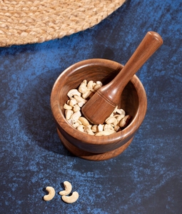 Bois de noyer sculpté Okhli Musal Mortier Pilon ensemble Broyeur en bois de manguier artisanal pour épices herbes ail et graines outil de cuisine - Product Image 5