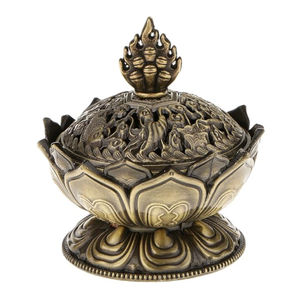 New Arrival Antique Design Lotus <b>Incense</b> Burner Holder Made of Metal <b>Incenses</b> Holder for Home Office Decor at Low Price - Product Image 2