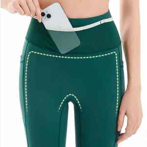 Leggings de course Marathon grande taille pour femmes avec 6 poches pochette pour téléphone collants de Compression à séchage rapide pour Tennis Yoga Fitness - Product Image 3