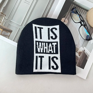 Unisex Acrylic Jacquard Knitted Beanie Hats Fashion Designer All-Over Print Embossed <b>Winter</b> <b>Cap</b> with Custom Logo for Beach - Product Image 5