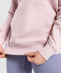 Sweat-shirt à capuche personnalisé rose pastel pour femme, en molleton doux, à manches longues, confortable, avec poche kangourou sur le devant, décontracté, pour tous les jours - Product Image 5