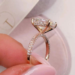 Joyería fina de oro de 14K para hombre y mujer, moda de moda Hip Hop Lab Grown Diamond Radiant Cut VS1 GH, anillos de Color, estilo Popular - Product Image 5