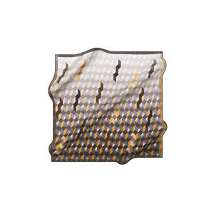 Gray Silk <b>Square</b> <b>Scarf</b> with Geometric Pattern - Product Image 1