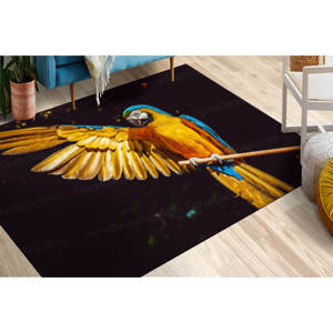 พรมพิมพ์ลายนกแก้วสีเหลือง - พรมทางเข้าที่มีชีวิตชีวาและพรมของขวัญ, พรมเชนิล - Product Image 1