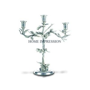 Candelabros de Metal pulido con espejo martillado de último diseño, Juego de 2 candelabros de decoración de artículos de mesa redonda pulidos con espejo - Product Image 2