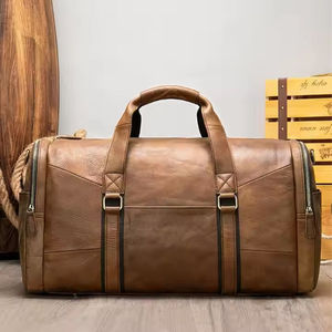 High Quality Unisex Genuine Leather Duffel Bag with Waterproof Zipper Lock Casual Travel Bag Wholesale <b>Sale</b> - Product Image 2