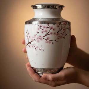 โกศบรรจุอัฐิงานฝีมือประดับดอกไม้ยอดนิยม โกศโลหะสำหรับงานศพหรือการฝังศพ มีจำหน่าย - Product Image 2