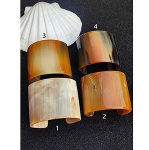 Accesorios de moda para mujer, pulseras de cuerno de búfalo pulido ancho, brazaletes decorativos de cuerno Natural, joyería de estilo Animal - Product Image 2