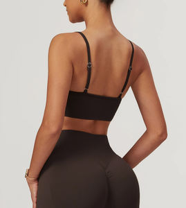 Conjunto de mallas de cintura alta y Sujetador deportivo sin costuras personalizado para mujer traje de entrenamiento de glúteos para gimnasio conjunto de mallas de sujetador de Yoga - Product Image 6