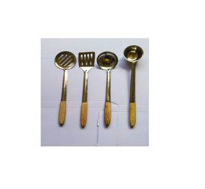 Utensilio de acero para taberna, cucharón, cuchara, espátula, tenedor, girador ranurado, cuchara de esquina y artesanía de la India - Product Image 3
