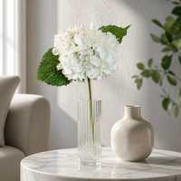 Bunga Hydrangea Artificial Real Touch Tangkai Tunggal, Bunga Palsu untuk Dekorasi Pernikahan, Rumah, dan Acara
