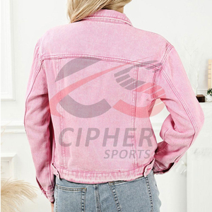 Wholesale Price New Fashionable Women Winter Clothing Women's Plus Size Ladies Acid Washed Denim <b>Jackets</b> - Product Image 4