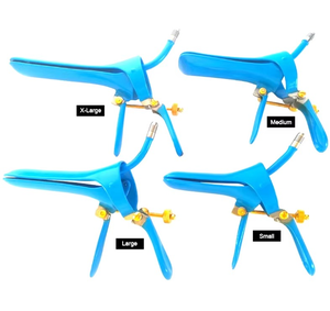 Espéculo vaginal ginecológico de acero inoxidable azul de alta calidad 2026 con aislamiento de aleación y tornillo lateral, tubo de evacuación de humo - Product Image 1