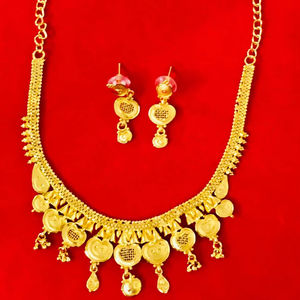 24K Plaqué Or Vintage Dubai Fashion Jewelry Set Cuivre Matériel Allemagne Turquie Comprend Collier Boucles D'oreilles Bracelets Peignes - Product Image 1