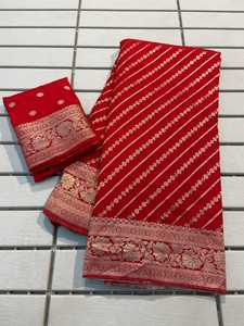 High <b>on</b> Demand Pure Khadi Silk <b>Saree</b> With Rich Zari Woven Pallu for Women Wedding Party Wear Luxury <b>Saree</b> for <b>Sale</b> - Product Image 3