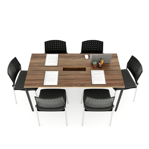 Modern Minimalist Small Meeting <b>Table</b> 160x80cm Melamine-Coated Plywood with Slean HBSL021 Legs for <b>Office</b> or Hotel Use - Product Image 3
