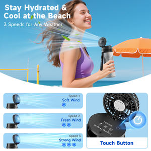 HandFan IPX7 Su Geçirmez Şarj Edilebilir Mini Fan 650ml Sızdırmaz Çevre Dostu 3 Hızlı Açık Hava Kamp Fitness Su Şişesi - Product Image 5