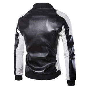 Venta al por mayor de alta calidad de los hombres de la chaqueta de cuero de la PU de estilo de calle con cuello alto de moda chaqueta recubierta - Product Image 3