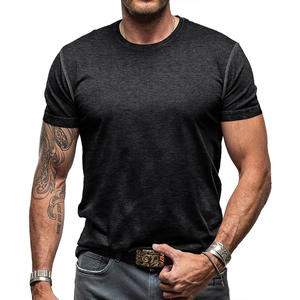 Haut décontracté pour homme col rond contrasté manches courtes T-shirt basique à la mode coupe ajustée OEM - Product Image 3