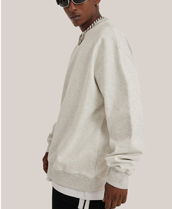 Diseño de tela pesada personalizada artículos de moda algodón francés Terry Streetwear sudaderas con capucha liso cuello redondo de gran tamaño hombres Sudadera con capucha - Product Image 5