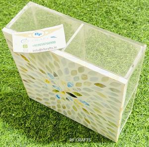 Cajas acrílicas con incrustaciones de nácar n Box Mini Cube Containers con tapas para dulces Joyas para postres dulces - Product Image 5