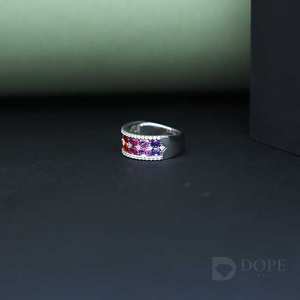 Acier inoxydable haute brillance plaqué or 14 carats, moissanite certifiée IGI, tendance, unisexe, cadeau pour mariage, fête, anniversaire - Product Image 3