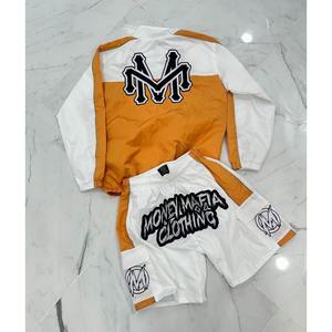 2025 personnalisé hiver écologique respirant Nylon Polyester deux pièces veste short costume ensemble sport coupe-vent survêtement pour hommes - Product Image 2