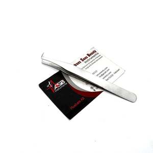 Pince à épiler fine à 90 degrés, manche uni, finition brossée mate, manche confortable et durable, pince à épiler pour cils, service OEM - Product Image 3