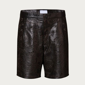 Shorts pour hommes de haute qualité durables avec fermeture à bouton et braguette Shorts en cuir pour hommes Produits de vente chauds en cuir - Product Image 5