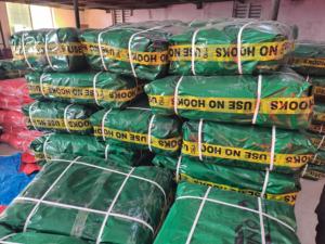 Tela de lona PE de plata verde oscuro 200gsm peso súper fuerte y larga duración multiusos impermeable Material de estilo liso - Product Image 4