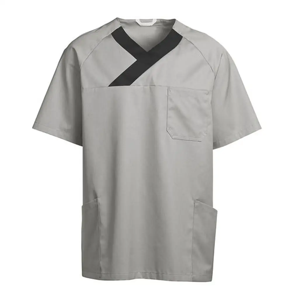 Groothandel Tops Voor Mannen 2024 Zachte Stretch V-Hals Shirt Warm Ziekenhuis Uniformen Met Uw Label