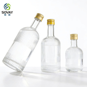 Botella de Vidrio para <span class=keywords><strong>Vino</strong></span> al por Mayor de 330 ml, 375 ml y 500 ml con Patrón Vertical, Utilizada para <span class=keywords><strong>Vino</strong></span>, Vodka, Whisky y Bebidas - Product Image 6